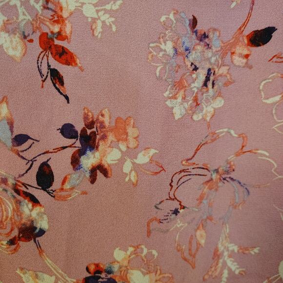 Torrid Shirt Size 2 2x Pink Flowers Cold Shoulder Criss Cross Neck Romantic Cute - Picture 5 of 7